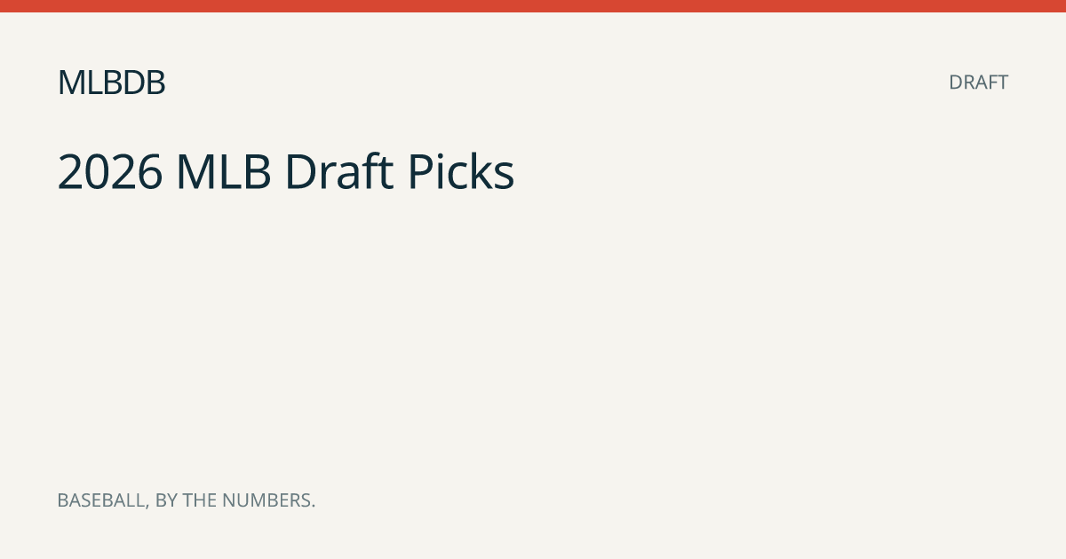 2026 MLB Draft Picks | MLBDB