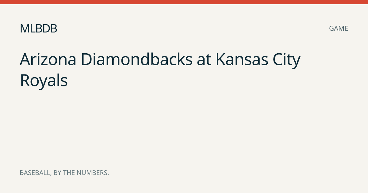 Kansas City Royals vs Arizona Diamondbacks, Sep 8, 2026 Box Score | MLBDB