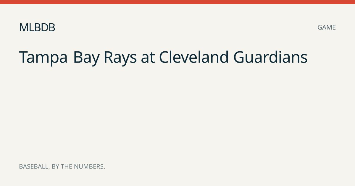 ALCS Game 5: Cleveland Guardians vs Tampa Bay Rays, Oct 18, 2026 Box ...