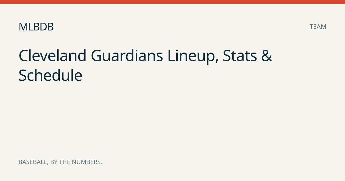 Cleveland Guardians Lineup, Stats & Schedule | MLBDB